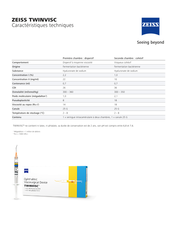 Image d’aperçu de TWINVISC Datasheet FR