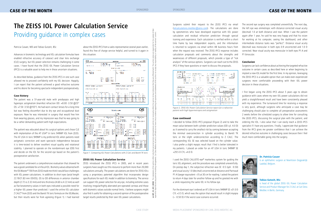 Preview image of IOL Power Calculation Service Case of the Month Dec 2024 with Dr. Patricia Casaer EN