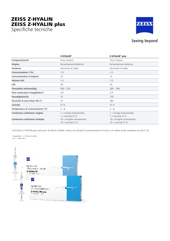 Anteprima immagine di Z-HYALIN / Z-HYALIN plus Datasheet IT