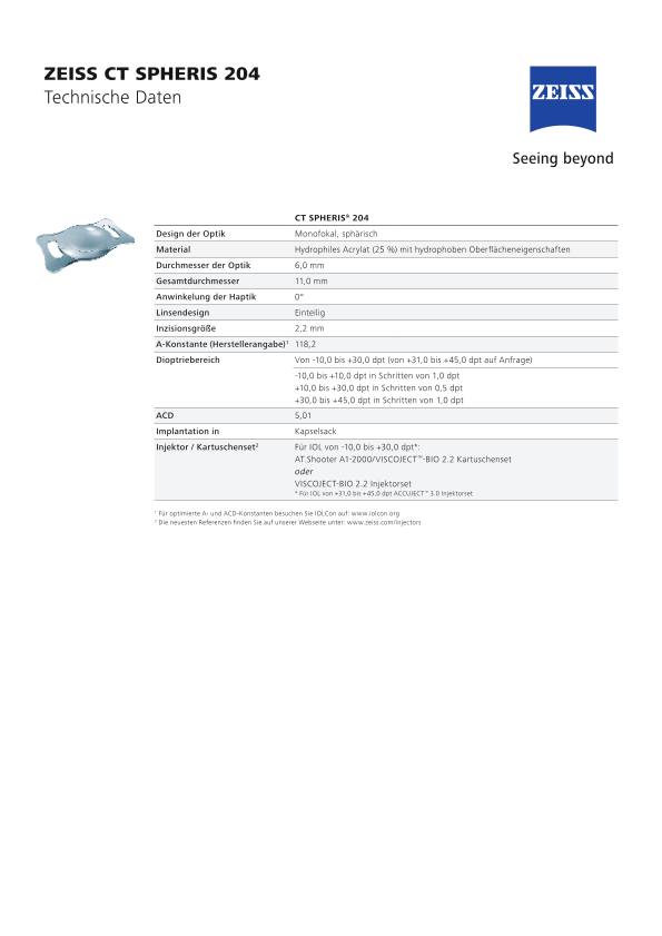 Vorschaubild von CT SPHERIS 204 Datasheet DE