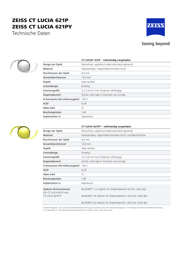 Vorschaubild von CT LUCIA 621P 621PY Datasheet DE