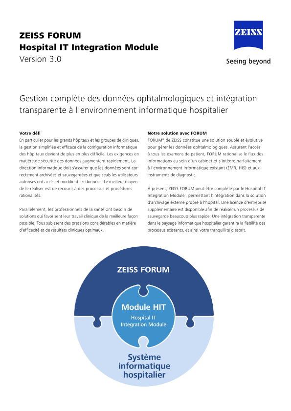 Image d’aperçu de FORUM Hospital IT Integration Datasheet FR