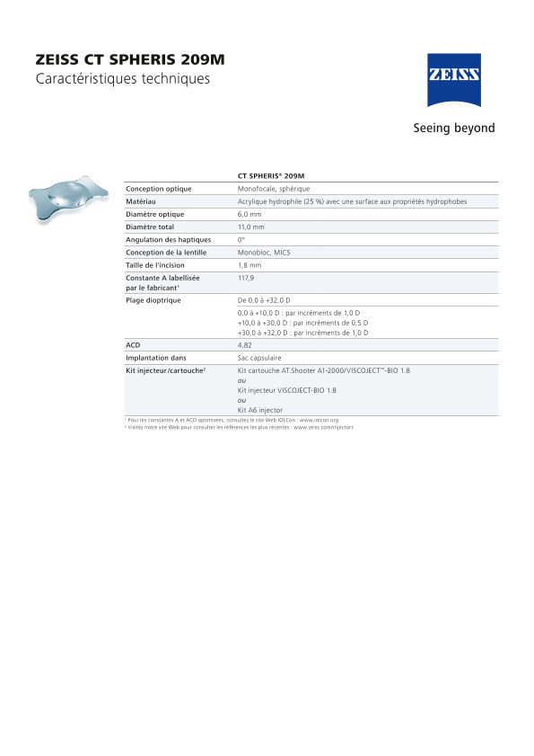 Image d’aperçu de CT SPHERIS 209M datasheet FR