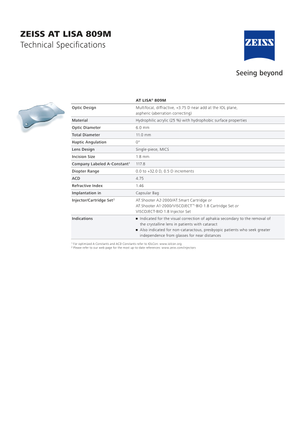 Anteprima immagine di AT LISA 809M/MP datasheet EN