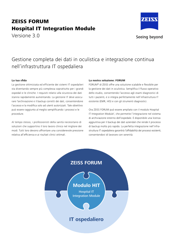 Anteprima immagine di FORUM Hospital IT Integration Module Datasheet IT