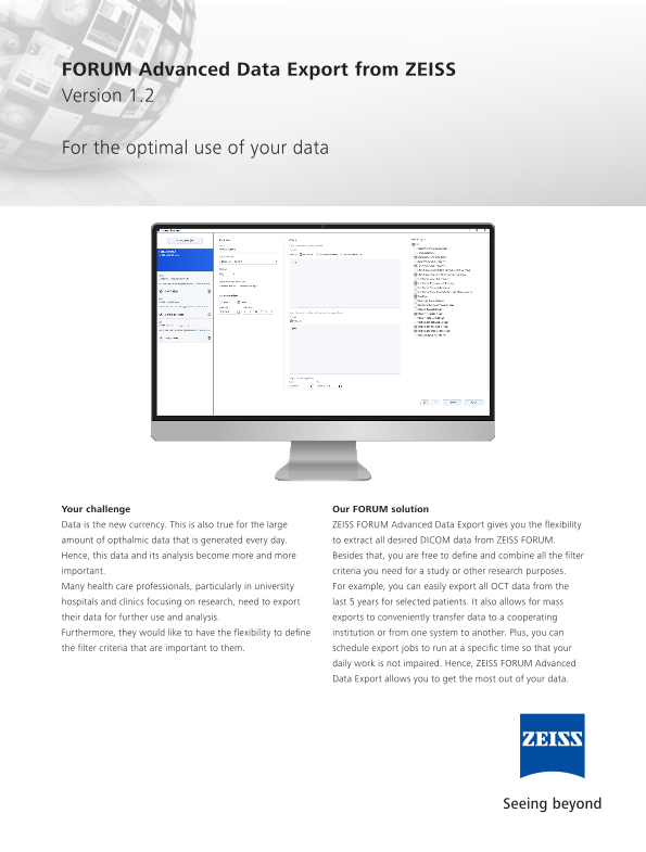 Preview image of FORUM Advanced Data Export Datasheet Version 1.2 EN