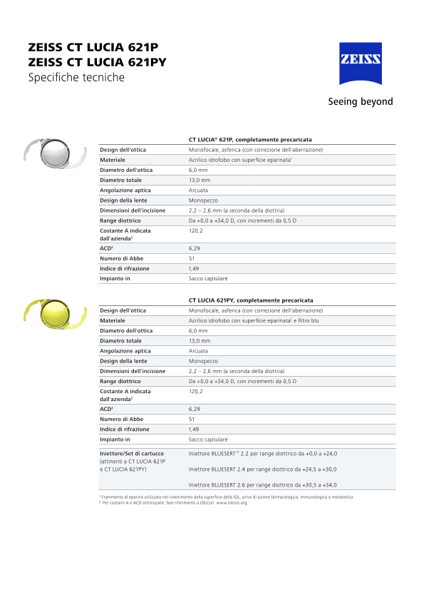 Anteprima immagine di CT LUCIA 621P 621PY Datasheet IT