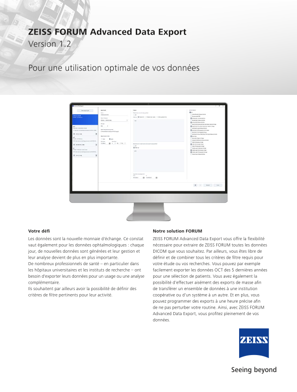 Image d’aperçu de FORUM Advanced Data Export Datasheet Version 1.2 FR