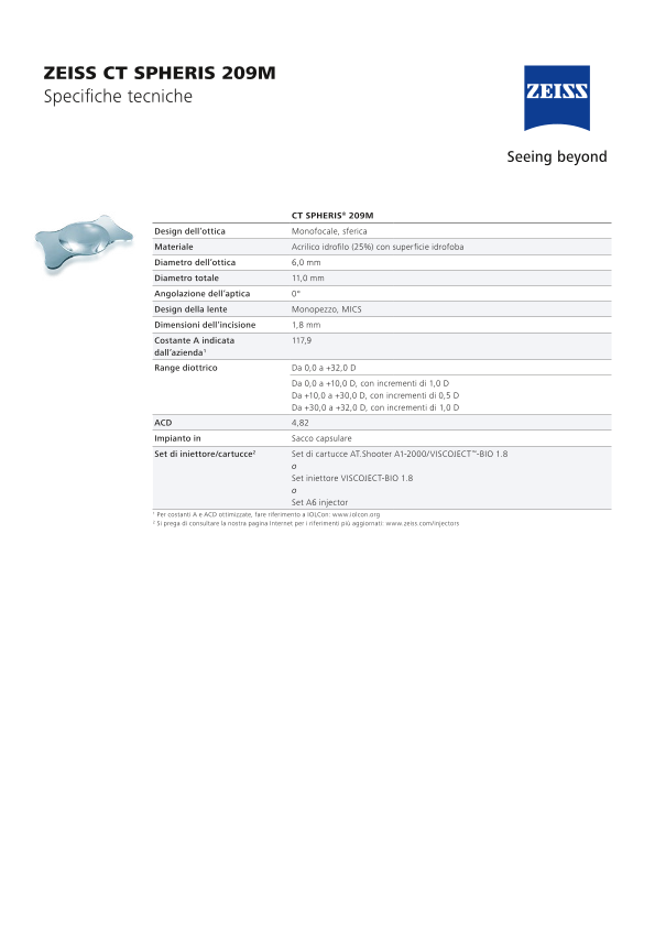 Anteprima immagine di CT SPHERIS 209M Datasheet IT