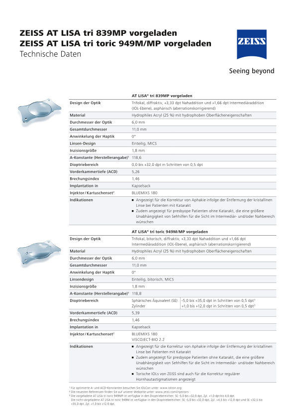 Vorschaubild von AT LISA tri 839MP & AT LISA tri toric 949M/MP Datasheet DE