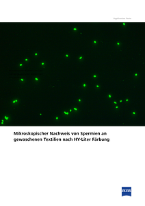 Vorschaubild von Mikroskopischer Nachweis von Spermien an gewaschenen Textilien nach HY-Liter Färbung