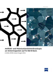 Vorschaubild von Hellfeld- und Polarisationslichtmikroskopie an Sintermagneten auf Fe-Nd-B-Basis