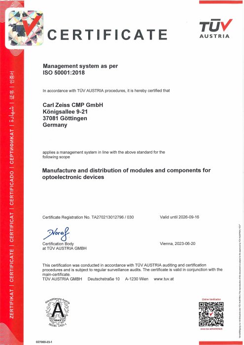 Vorschaubild von  Energy Management System Carl Zeiss CMP GmbH