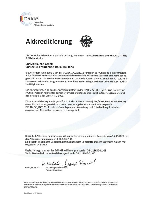 Preview image of DAkkS - Partial accreditation certificate (flexible range) 