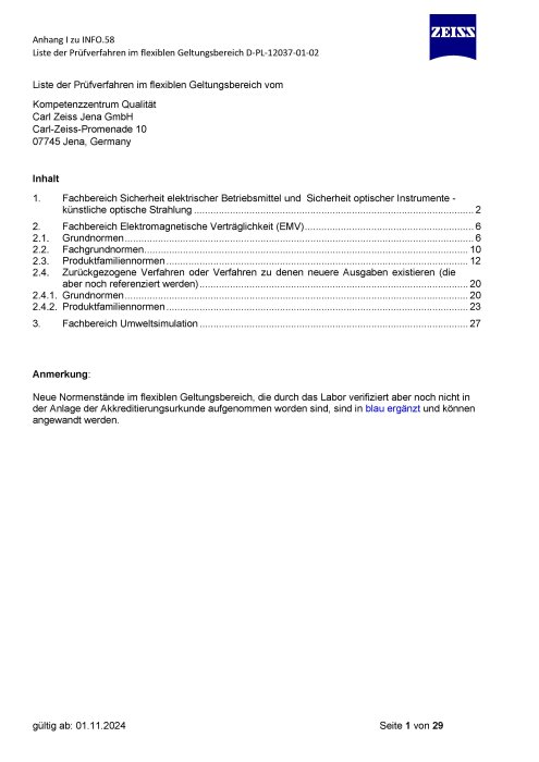 Vorschaubild von Liste der Prüfverfahren im flex. Geltungsbereich des Kompetenzzentrums Qualität