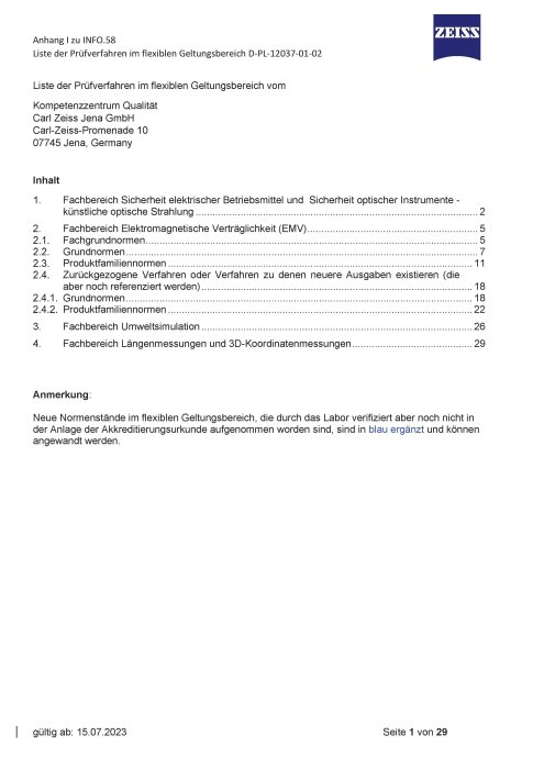Vorschaubild von Liste der Prüfverfahren im flex. Geltungsbereich des Kompetenzzentrums Qualität