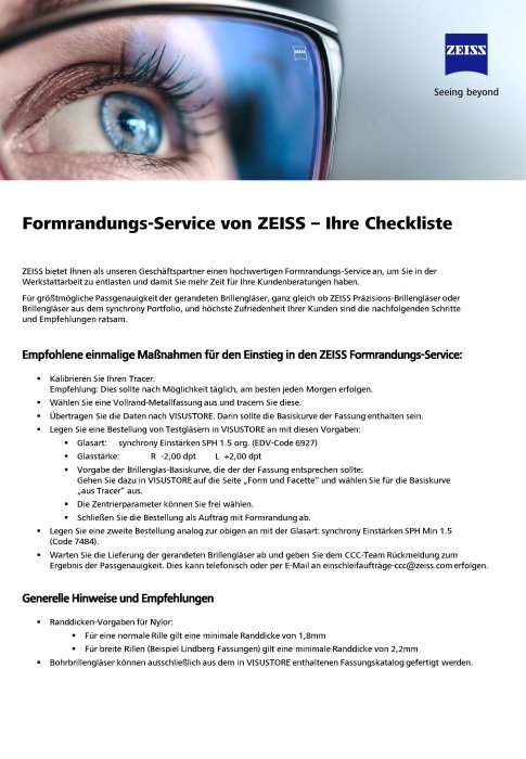 Vorschaubild von Checkliste Formrandungs-Service